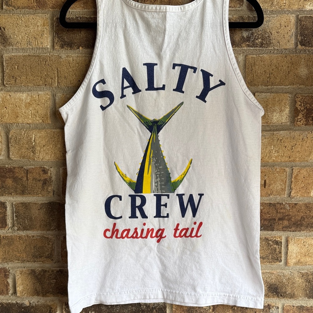 Salty Crew "Chasing Tail" Graphic Tank - White with Blue, Yellow & Red